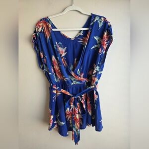 Floral Blue Women's Top
